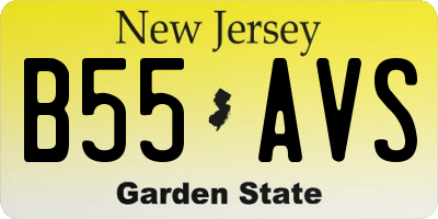 NJ license plate B55AVS