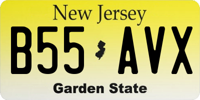 NJ license plate B55AVX