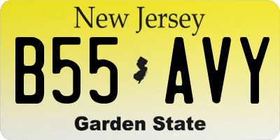 NJ license plate B55AVY