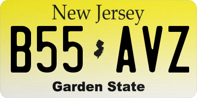 NJ license plate B55AVZ
