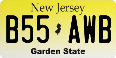 NJ license plate B55AWB