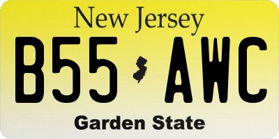 NJ license plate B55AWC