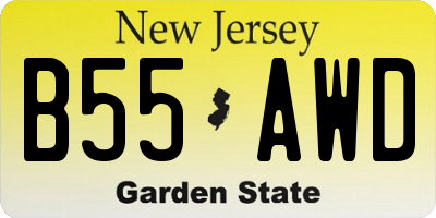 NJ license plate B55AWD