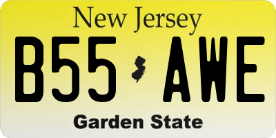 NJ license plate B55AWE