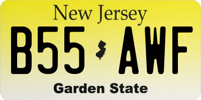 NJ license plate B55AWF