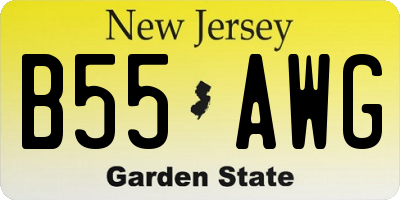 NJ license plate B55AWG