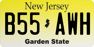 NJ license plate B55AWH