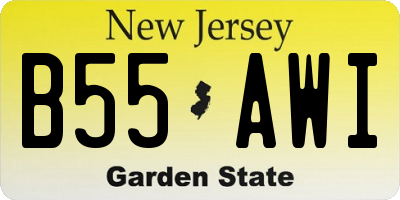 NJ license plate B55AWI