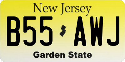 NJ license plate B55AWJ