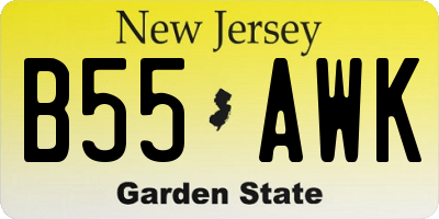 NJ license plate B55AWK