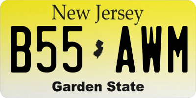 NJ license plate B55AWM