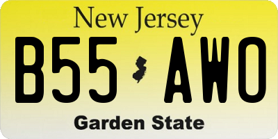 NJ license plate B55AWO