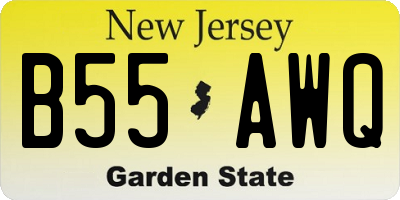 NJ license plate B55AWQ
