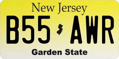 NJ license plate B55AWR