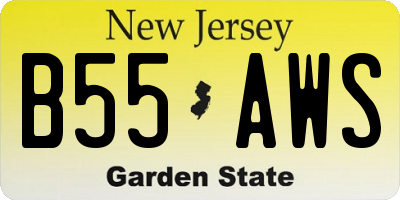 NJ license plate B55AWS