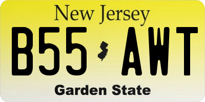 NJ license plate B55AWT