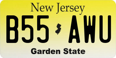 NJ license plate B55AWU