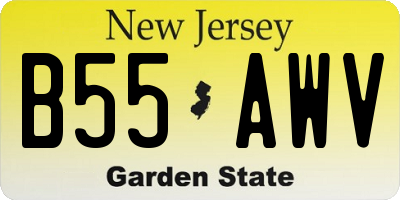 NJ license plate B55AWV