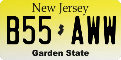 NJ license plate B55AWW