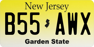 NJ license plate B55AWX