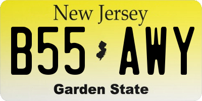 NJ license plate B55AWY