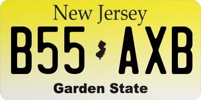 NJ license plate B55AXB