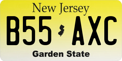 NJ license plate B55AXC