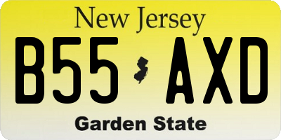 NJ license plate B55AXD