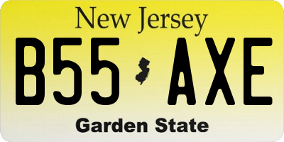 NJ license plate B55AXE
