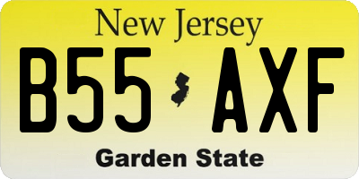 NJ license plate B55AXF