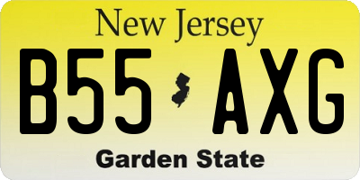 NJ license plate B55AXG