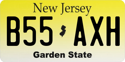 NJ license plate B55AXH
