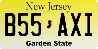 NJ license plate B55AXI