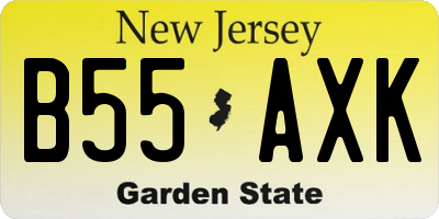 NJ license plate B55AXK