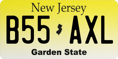NJ license plate B55AXL