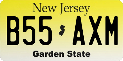 NJ license plate B55AXM