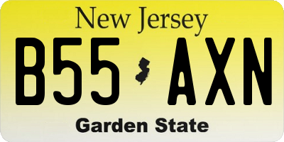 NJ license plate B55AXN