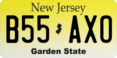 NJ license plate B55AXO
