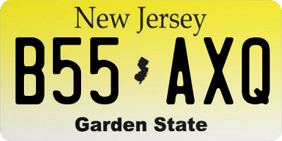 NJ license plate B55AXQ