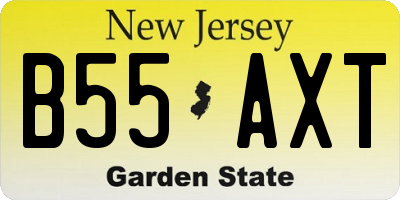 NJ license plate B55AXT