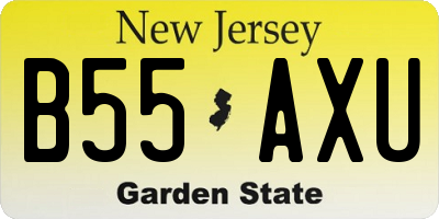 NJ license plate B55AXU