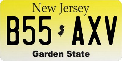 NJ license plate B55AXV