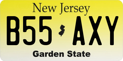 NJ license plate B55AXY