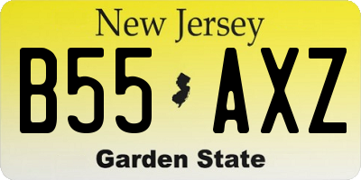 NJ license plate B55AXZ