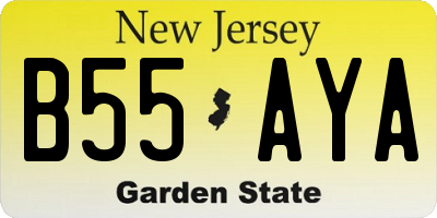 NJ license plate B55AYA