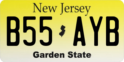 NJ license plate B55AYB