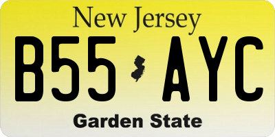 NJ license plate B55AYC