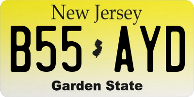 NJ license plate B55AYD