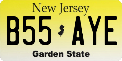 NJ license plate B55AYE