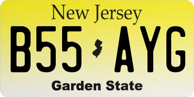 NJ license plate B55AYG